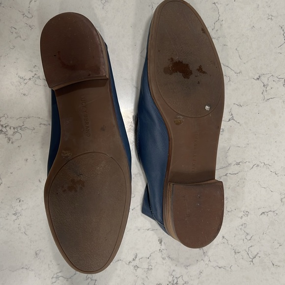 leather Lucky Brand Women's Cahill Loafer Flats in Navy Blue size 10 - Picture 3 of 5